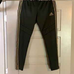 Adidas Green/Gold Track Pants, Size Medium